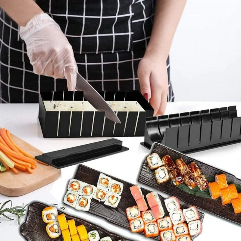 sushi mold 10 dielna sada ryža loptu, takže plesní, rias sushi realizovať päť v jednom sushi nástroj Obrázok 0