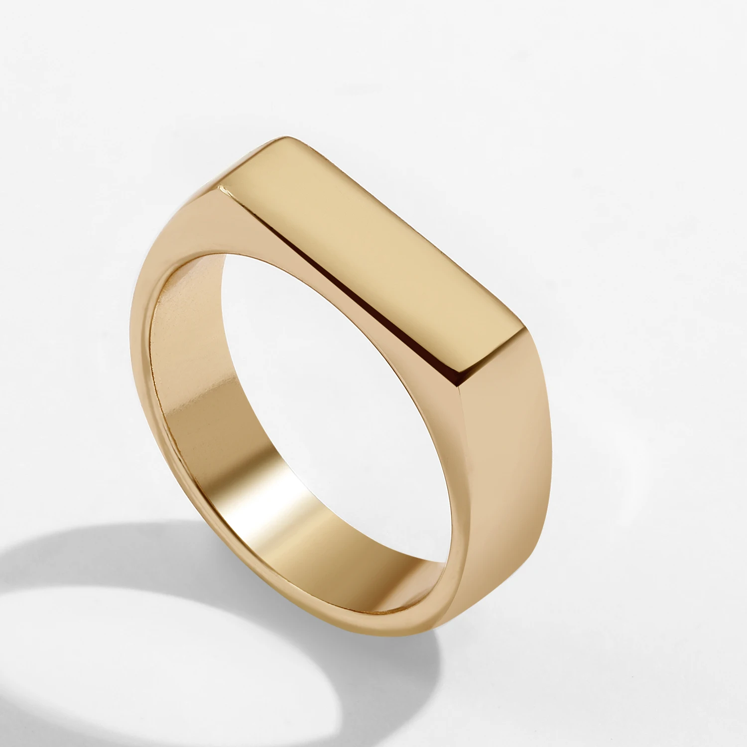 2ks Nový Trend Robustný Prstene pre Ženy, Dievčatá Minimalistický Lesklý Geometrické Kovový Zásobník Prst Krúžky Žena Strany Šperky 2021 Obrázok 3