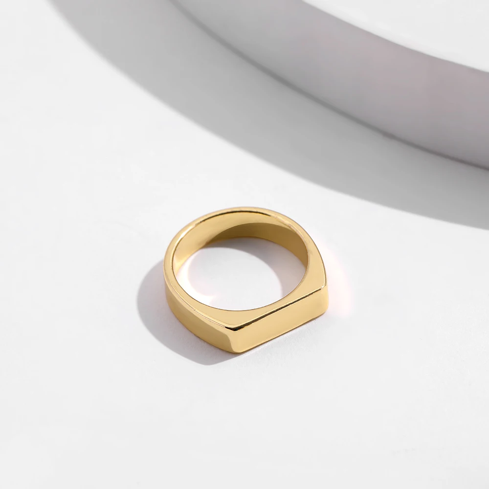 2ks Nový Trend Robustný Prstene pre Ženy, Dievčatá Minimalistický Lesklý Geometrické Kovový Zásobník Prst Krúžky Žena Strany Šperky 2021 Obrázok 4
