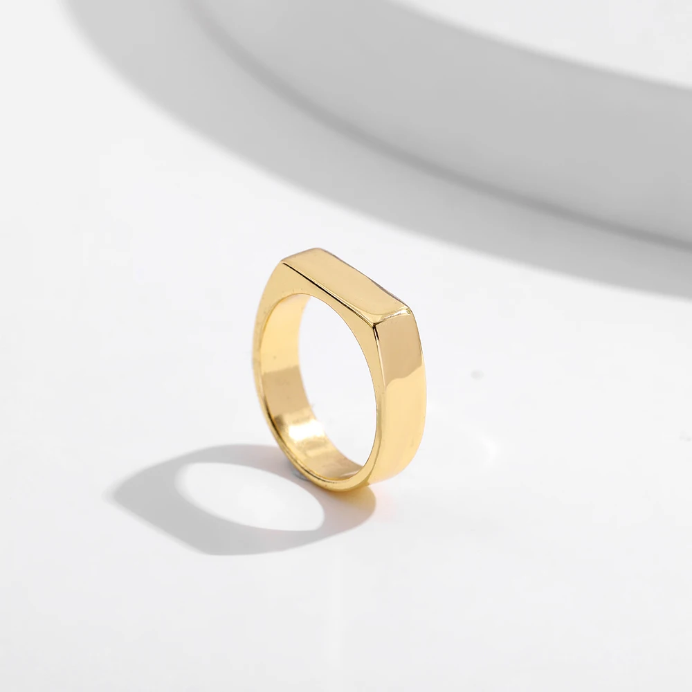 2ks Nový Trend Robustný Prstene pre Ženy, Dievčatá Minimalistický Lesklý Geometrické Kovový Zásobník Prst Krúžky Žena Strany Šperky 2021 Obrázok 5