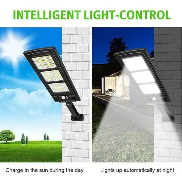 Mintiml® LED Solárne Pouličné svietidlo S Diaľkovým ovládaním 3 Nástenné LED Lampa So svetelným Režim Solárne Svetlá pre Záhrada Obrázok 2