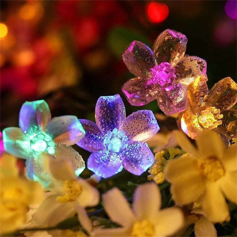 Sakura Ulici Garland Trávnik Lampa Garden Vianoce Svadba Dekor Svetlo Slnečné Svetlo Led Vonkajšie Víla String Svetlá Dekorácie Obrázok 2