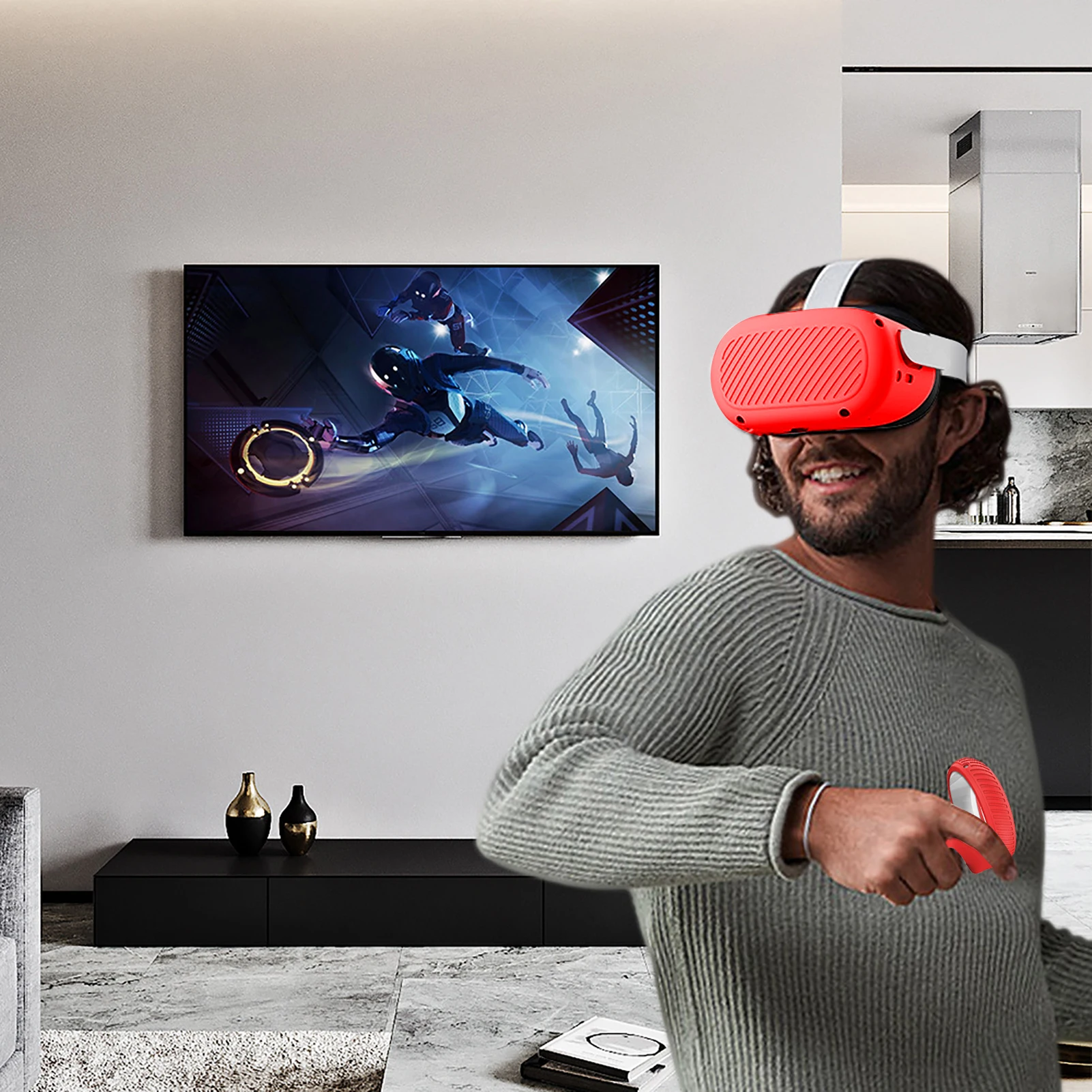 Silikónový Ochranný Kryt Pre Oculus Quest 2 VR Headset Tvár Objektív Rukoväť Kryt Okuliare Prípade Shell Oko Pad VR Príslušenstvo Obrázok 1