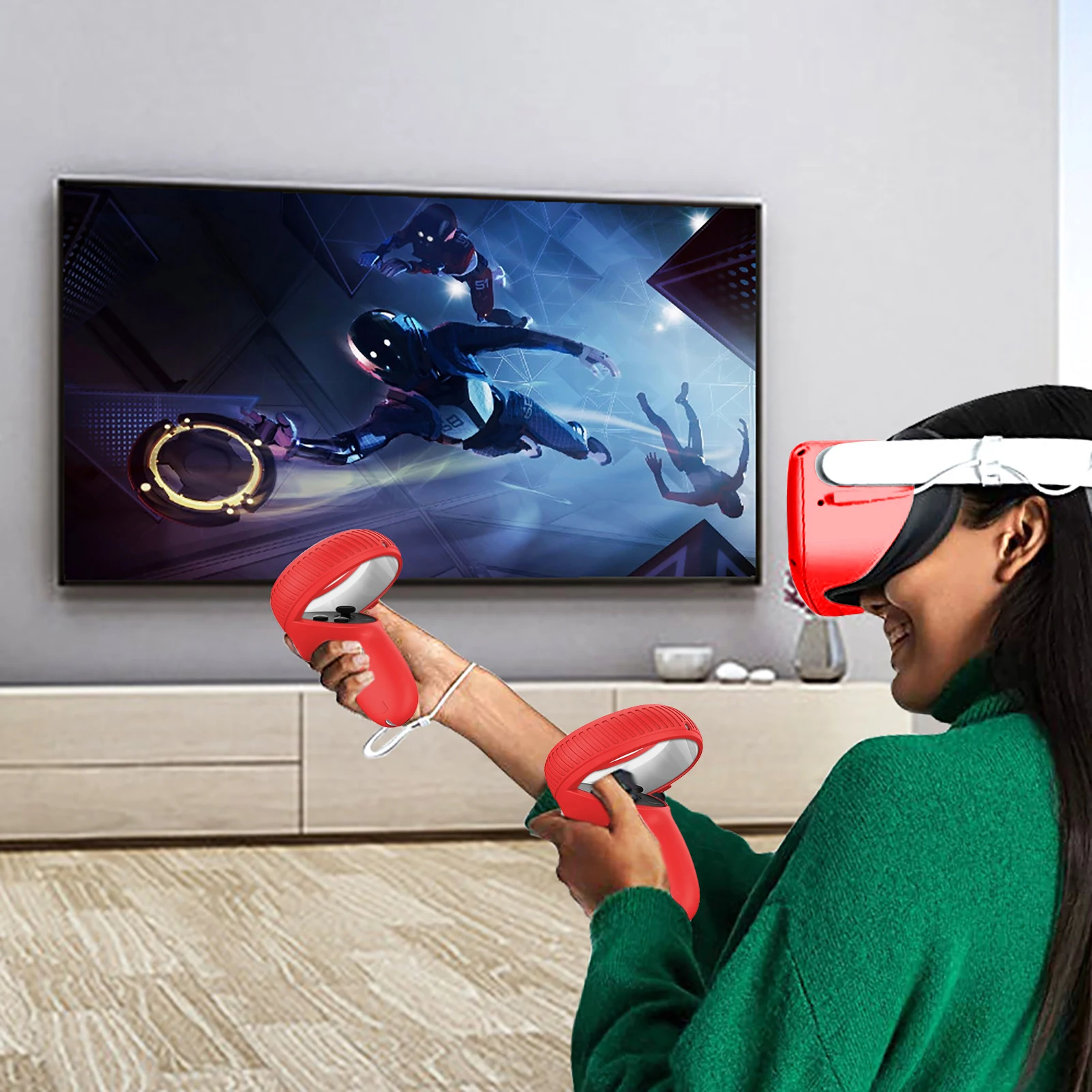 Silikónový Ochranný Kryt Pre Oculus Quest 2 VR Headset Tvár Objektív Rukoväť Kryt Okuliare Prípade Shell Oko Pad VR Príslušenstvo Obrázok 2