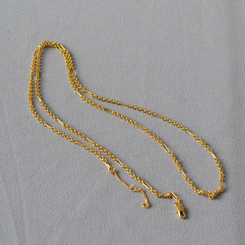 LONDANY náhrdelník francúzsky menšinový retro jednoduché krúžok mosadz dvojité vrstvený náhrdelník dlhý sveter reťazca ženy Obrázok 1