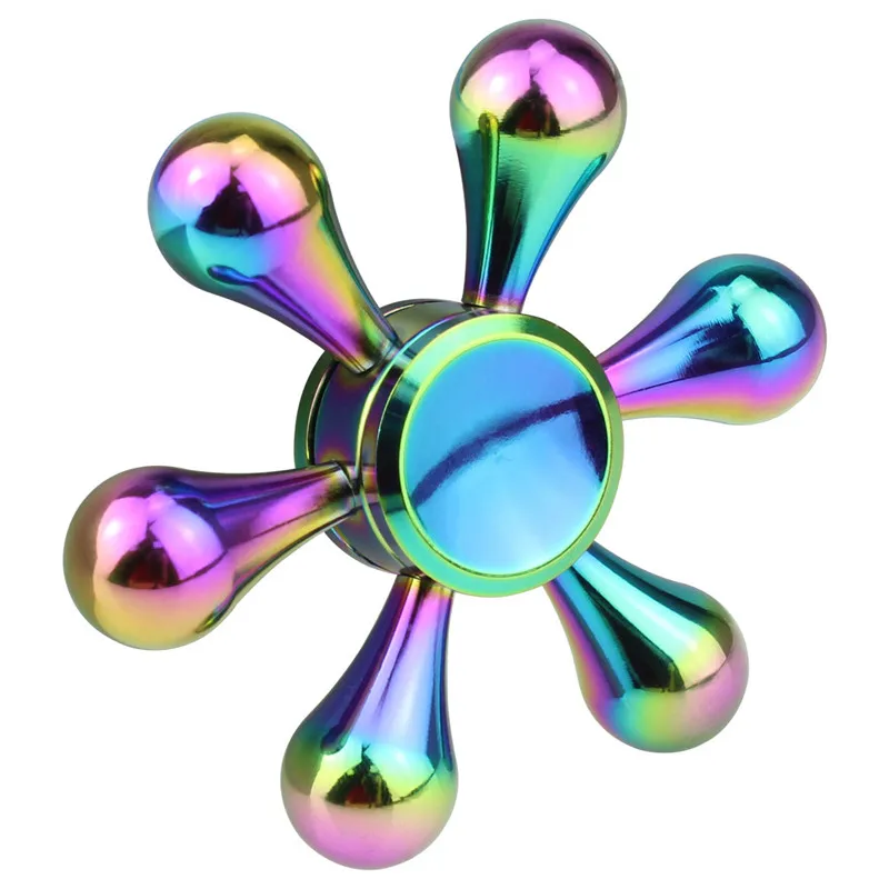 Rainbow Kovové Prst Vrtuľový Kužeľ Ložiska Spinner Hračka Pre Dospelých, Hračky Pre Deti Electroplate Hybridné Ložiská Fidget Spinner Zábavné Hračky Obrázok 3