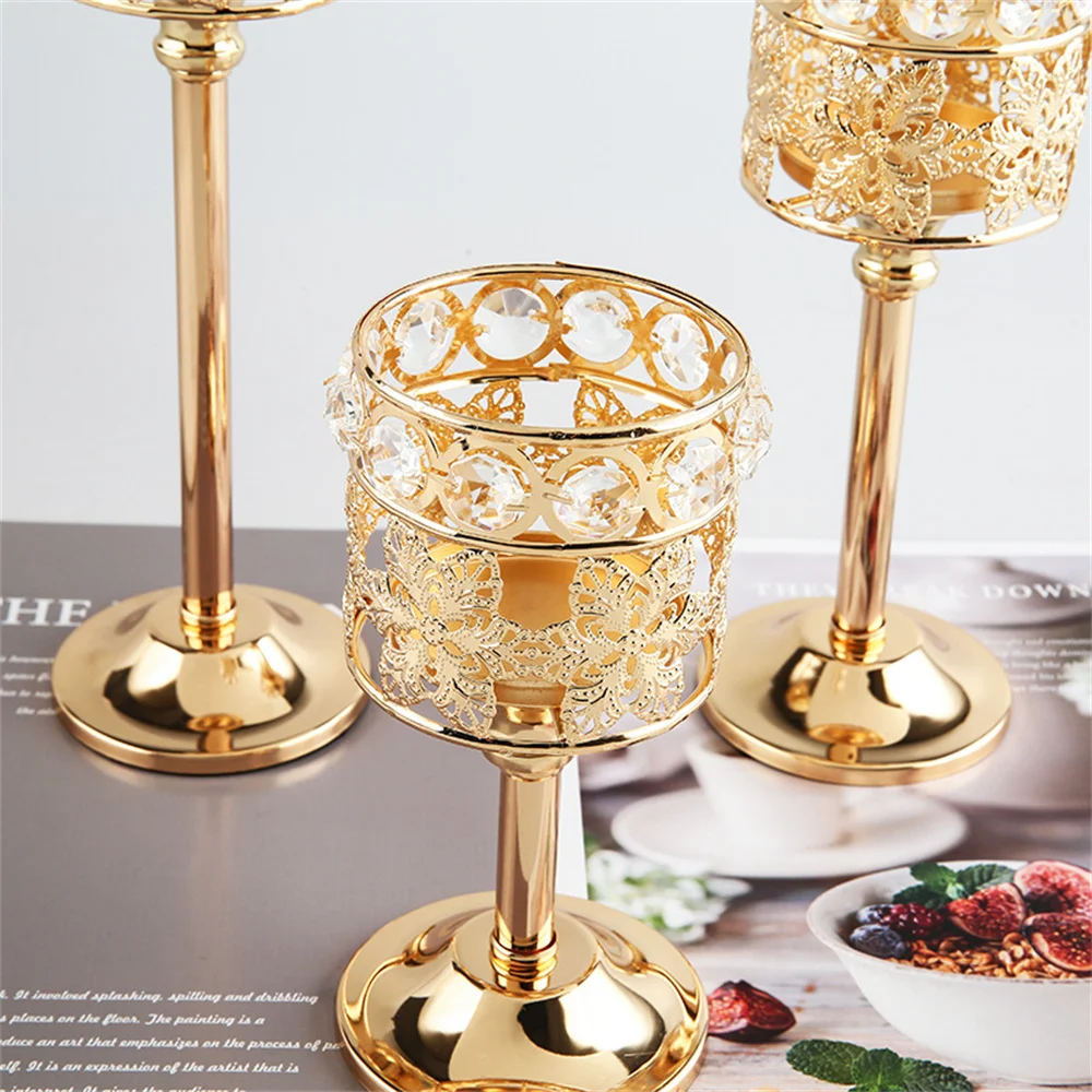 Európska Kovový Svietnik Jednoduchý Zlatý Plastický Kovové Svadobné Dekorácie Bar Strany, Obývacia Izba Dekor Home Table Ornament Obrázok 4