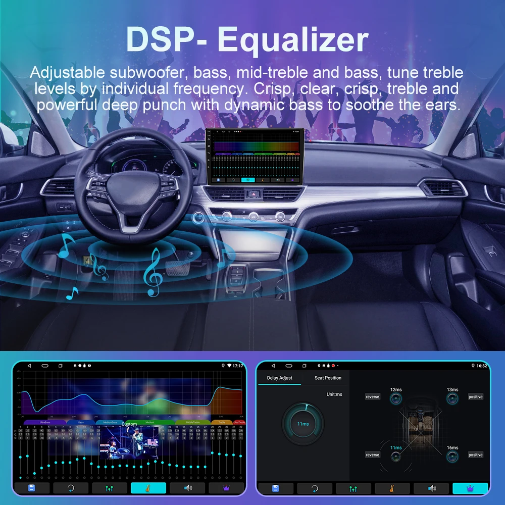 360° Panoramac Navigácia, autorádio 2 Din 7/910 Palcový 4G Android 11 Multimediálny Prehrávač, Android Auto Carplay Mapu AI Hlas GPS, Dvd Obrázok 2