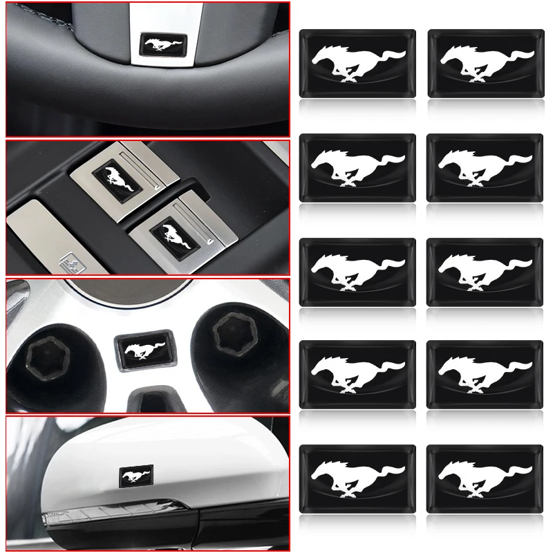 10pcs Auto Logo UV Dekoračné Nálepky na Ford Mustang 2015 2017 2018 2021 2022 autopríslušenstvo Dekorácie Tovaru Obrázok 0