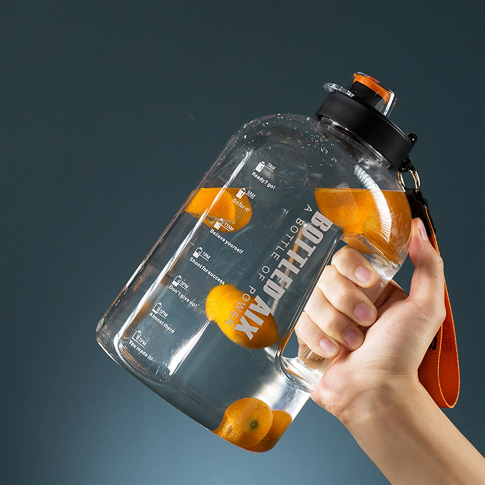 2.2 L Fľaša na Vodu Šport veľkou Kapacitou 1 Galón Vody Fľašu S Časovom Meradle BPA Free Plastové Fľaše Vonkajšie Fitness Pohár Vody Obrázok 2