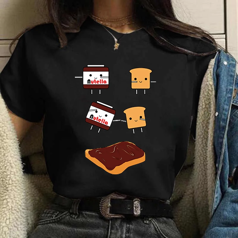 Zachovajte POKOJ A JESŤ NUTELLA Ženy tričko 2022 nový Krátky Rukáv Dámske Tričko tričko Módne Topy Kawaii Oblečenie 90. rokov ţeny T-shirt Obrázok 5