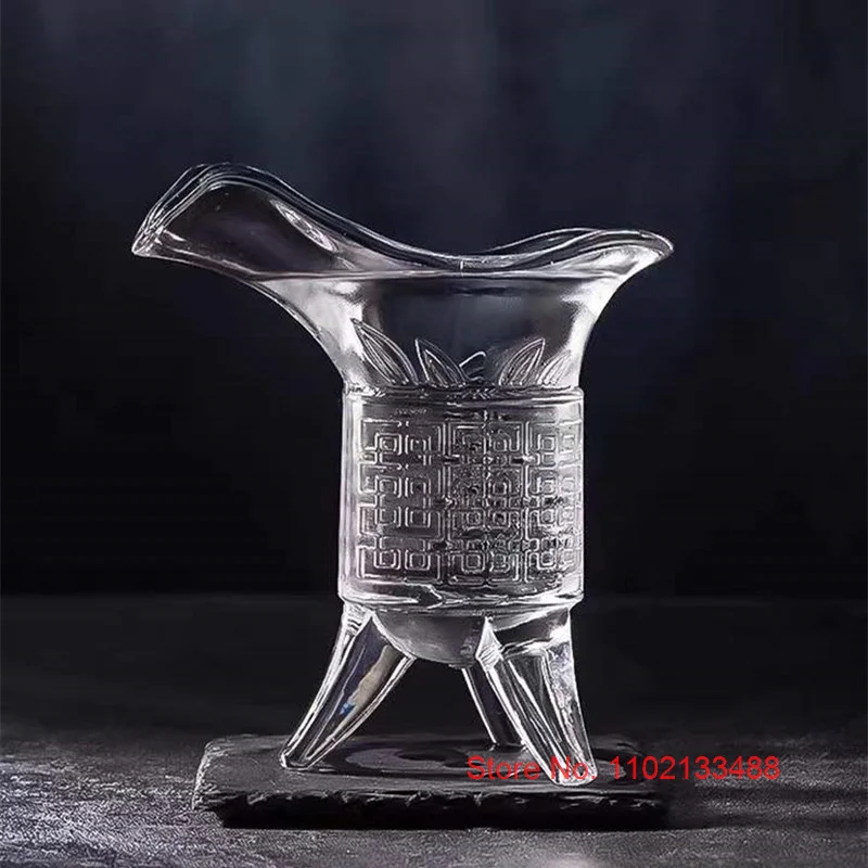 120ml Transparentné Statív Pohár Vintage Čínsky Štýl, poháre na víno Starožitné Koktailového pohára Cisára Brandy Vonnú Retro Okuliare Shot Obrázok 3