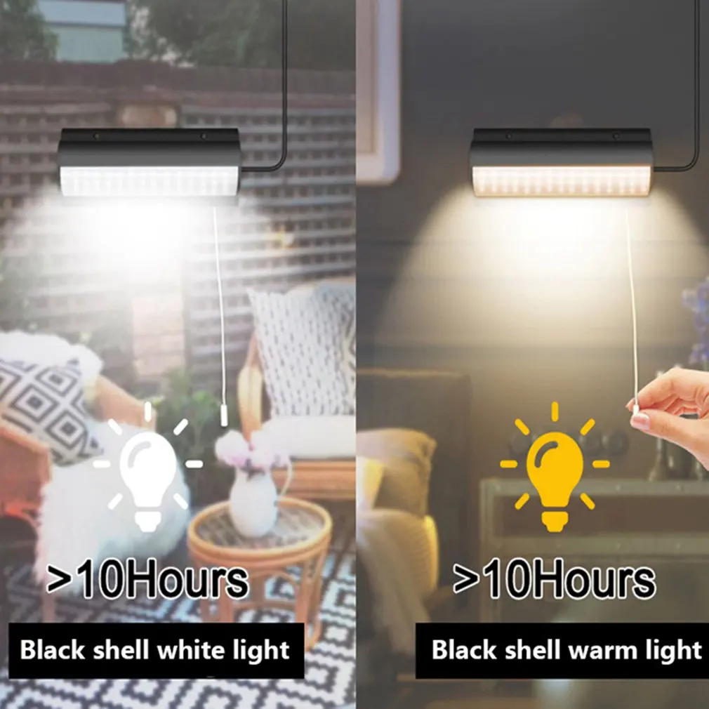 LED Solárne Prívesok Svetlá Auto On Off Solárna Lampa Vnútorné Vonkajšie Pre Miestnosti, Veranda, Balkón S Pull Prepínač A 3m Line Luster Obrázok 1