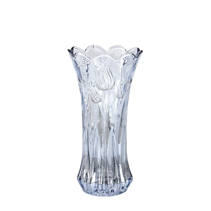 Sklo Transparentné Váza Jednoduchý Stroj Lisované Sklenené Vázy Veľkoobchod Obývacia Izba Dekorácie Veľké Vázy Domova Kvetináč Obrázok 4