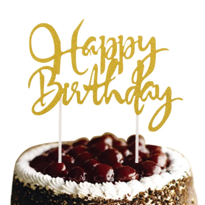 Happy Birthday Cake Vňaťou robíme Veselé Vianoce Pán Pani Svadobné Šťastný Nový Rok Dekorácie, Party Cupcake Dekor Pečenie DIY Zlato Obrázok 3