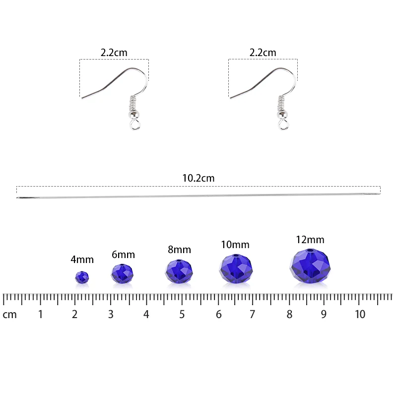 495pcs/box 4-12mm zmiešané veľkosť bytu okrúhle sklenené Korálky crystal korálky pre šperky, takže DIY náhrdelník Náramok Príslušenstvo Obrázok 2