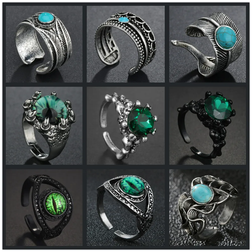 Luxusné Zelený Modrý Kameň Crystal Prst Prstene Pre Ženy Slivery Farba Svadobné Zapojenie Pásma Šperky, Darčeky 2022 Nové Obrázok 0