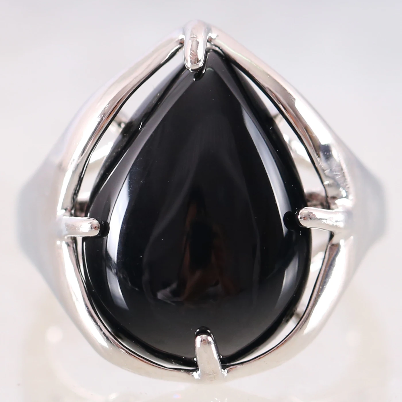 Prírodný Kameň Srdca Perličiek Black Onyx Krúžok Nastaviteľné Prst Prsteň Pre Ženy Šperky Darček KABÍNY Cabochon Z242 Obrázok 0