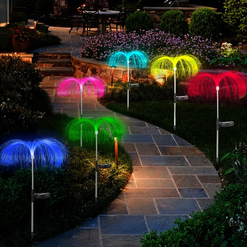 Medúzy Lampy Solárne Záhradné Osvetlenie, Vonkajšie Vodotesné Svetlo RGB Meniace Farbu Krajiny Svetlo na Dvore Cesty, Dovolenku Dekor Obrázok 0