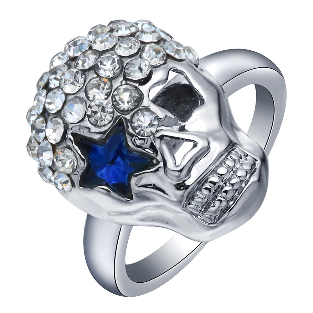 2017 šperky Lebky prst prsteň pre lady spevnené zirkón luxusné ženy, Svadobné Zásnubný Prsteň star oko dizajn, šperky, prstene Obrázok 0