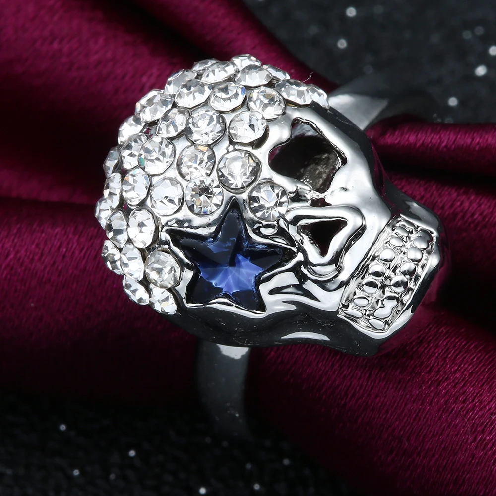 2017 šperky Lebky prst prsteň pre lady spevnené zirkón luxusné ženy, Svadobné Zásnubný Prsteň star oko dizajn, šperky, prstene Obrázok 2
