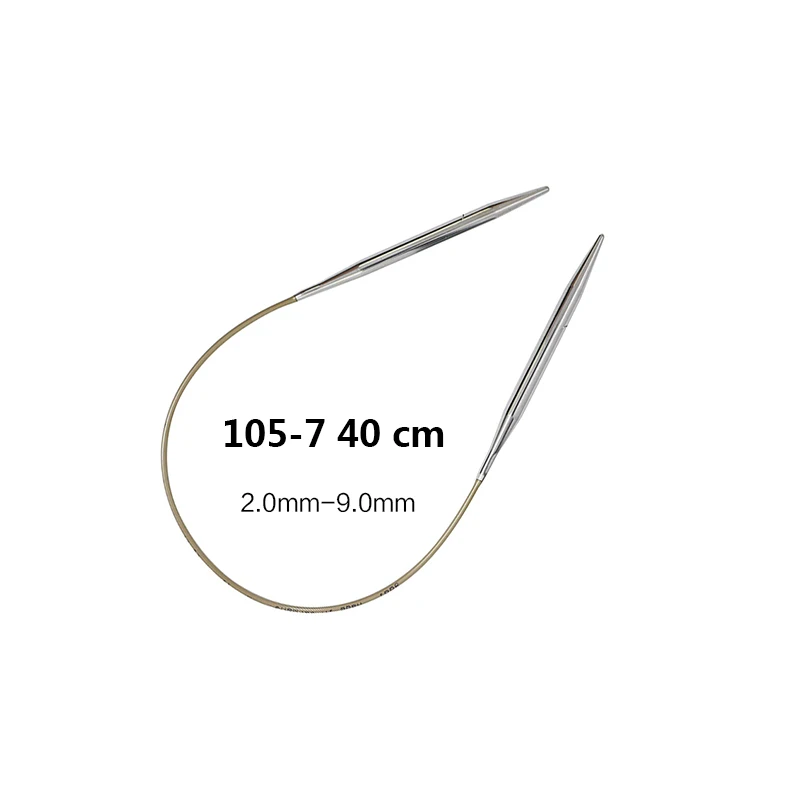 Addi 105-7-40 cm kruhové ihlice na pletenie s mosadz-tipy a zlaté šnúry Obrázok 0