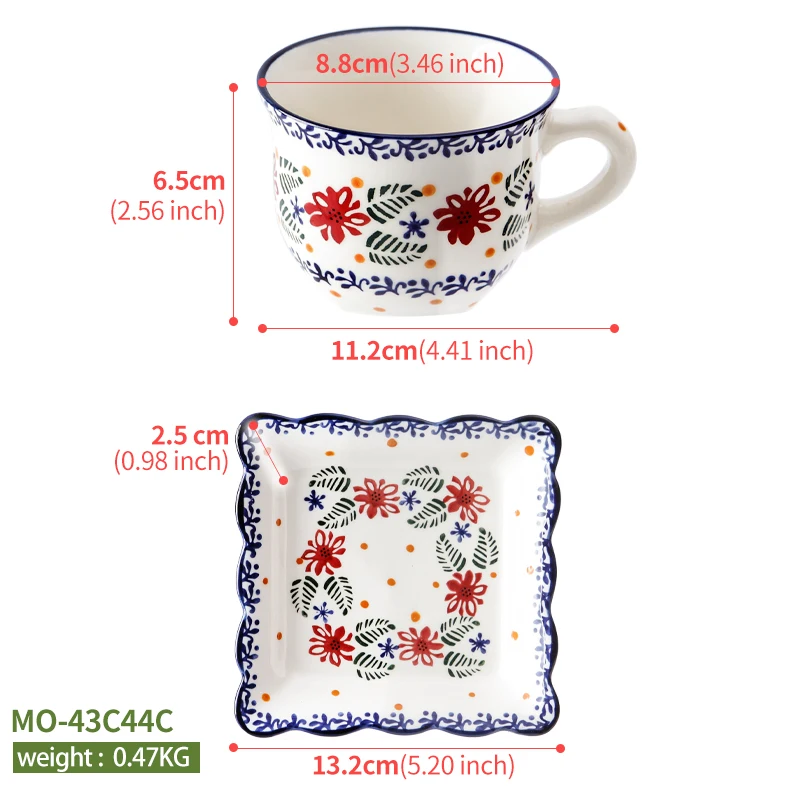 Ručne Maľované Poháre s Tanier Keramický Pohár Porcelánu Kung Fu Čajových Šálok Keramiky Drinkware Riad Káva Hrnček Víno Hrnčeky Obrázok 5