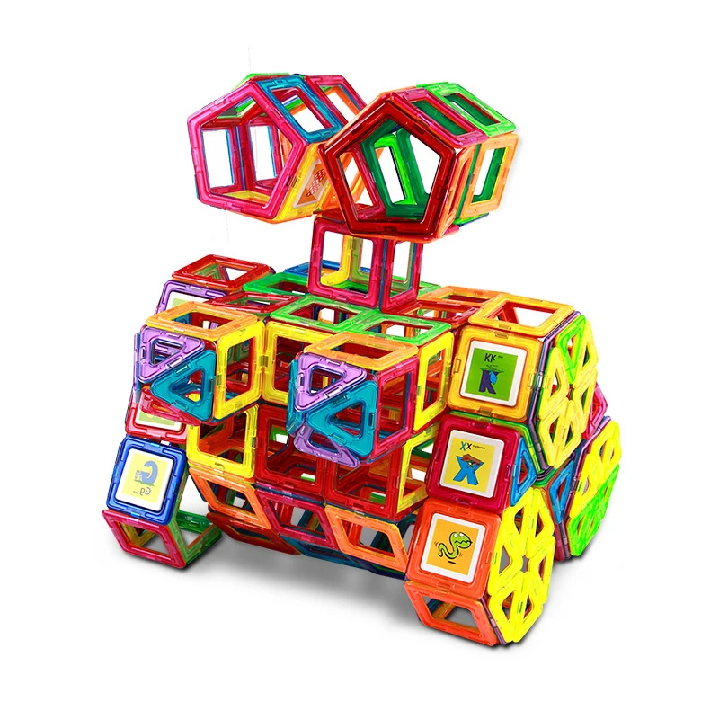 Veľká Veľkosť Magnetického Štvorec Trojuholník Deti Magnet Stavebné Bloky Príslušenstvo Vzdelávacie Constructor Hračka Pre Deti, Letné Dary Obrázok 5