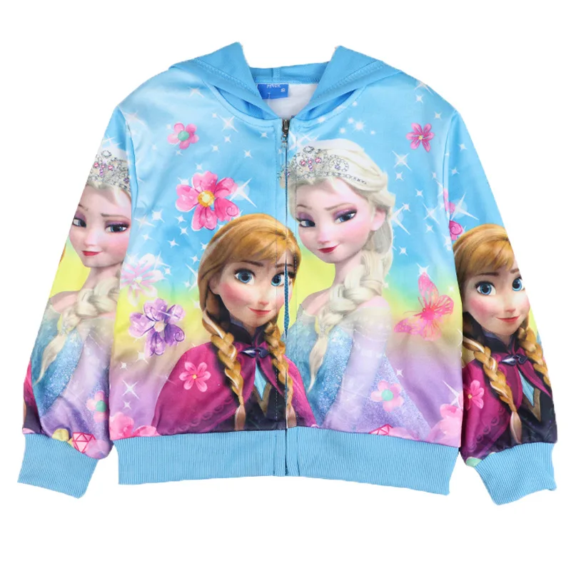 Disney Mrazené anna elsa princezná Snehová Kráľovná Kabáty Bundy dievča Detské Kapucí Kabát Deti Outwear Oblečenie na Jar, Jeseň Obrázok 1