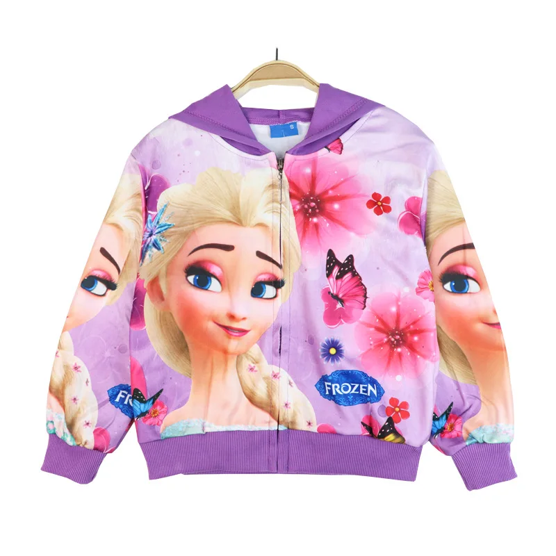Disney Mrazené anna elsa princezná Snehová Kráľovná Kabáty Bundy dievča Detské Kapucí Kabát Deti Outwear Oblečenie na Jar, Jeseň Obrázok 3