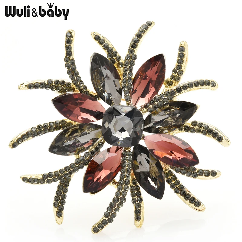 Wuli&baby Crystal Kvet Brošňa Pre Ženy Autor 2-farby, Hostiny, Párty Brošňa Pin Darčeky, Šperky Obrázok 2