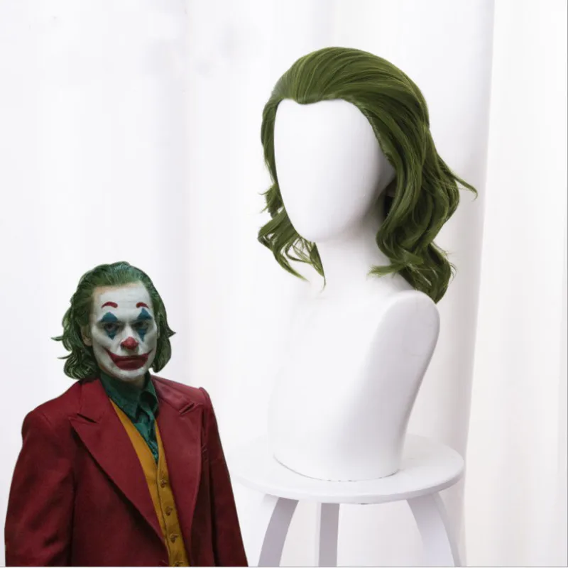 Film Joker Pôvodu Klaun Joker Parochňu Cosplay Kostým Joaquin Phoenix Arthur Fleck Kučeravé Zelená Tepelne Odolných Syntetických Vlasov Obrázok 2