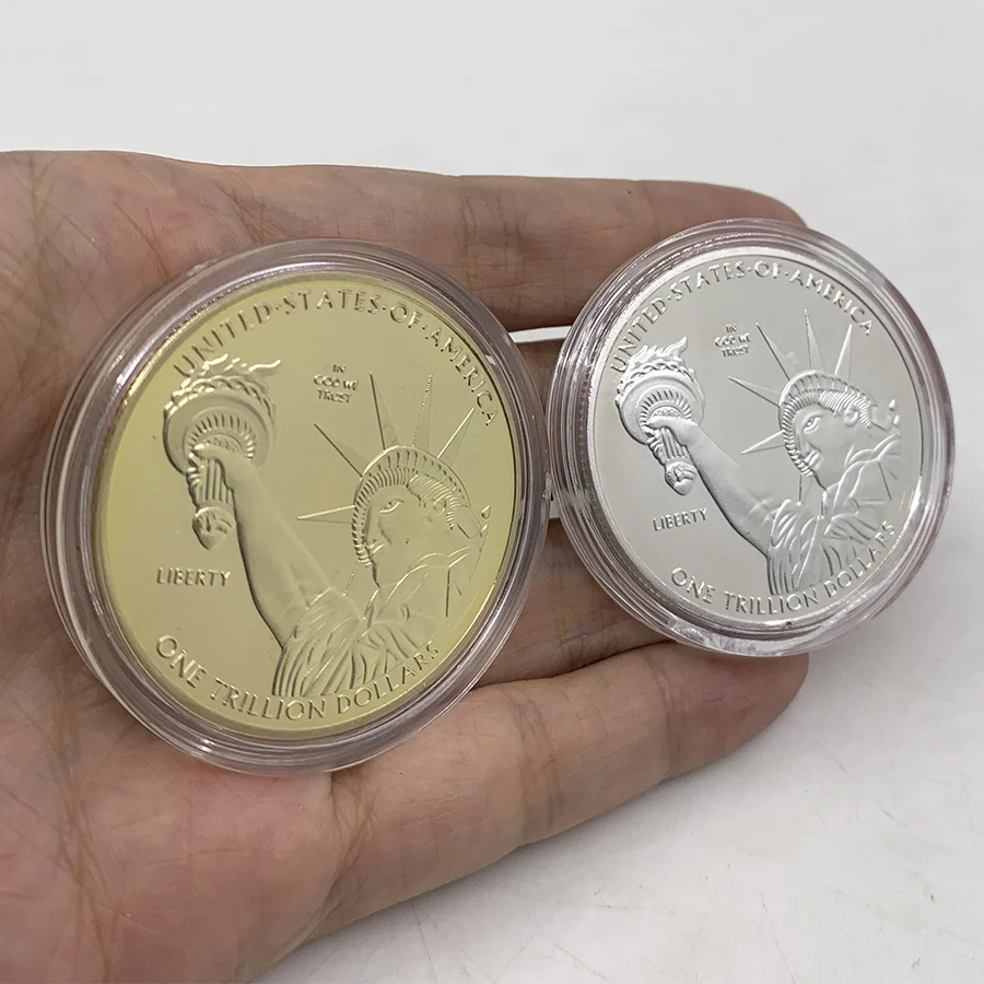 Socha Slobody pamätné mince jeden bilión dolár USA 999/1000 Zlatú Medailu V Boha veríme Slobody Výzvou Mince Obrázok 0
