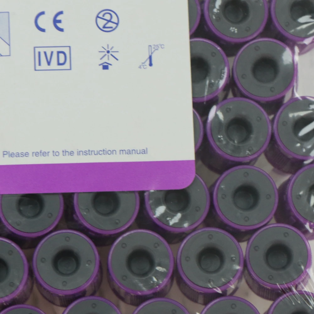 100ks EDTA K2 Jednorazové Sterilné Vákuové Skúmavky na odber Krvi Na Laboratórne A Nemocnice Obrázok 1