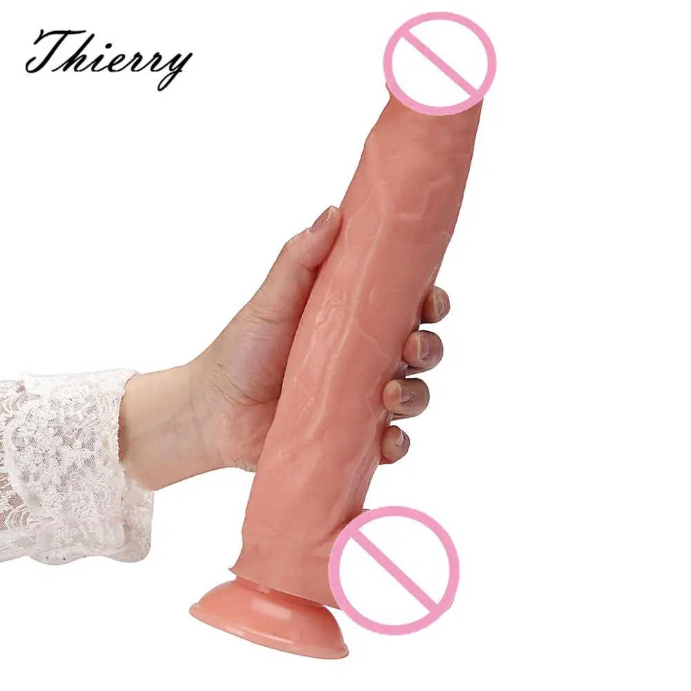 Thierry 31 cm Realistické Obrovské Dildo s Prísavkou pre Ženy, Masturbácia, Big Soft Dong Penis Erotické Kohút Sexuálne Hračky pre Dospelých 18+ Obrázok 1
