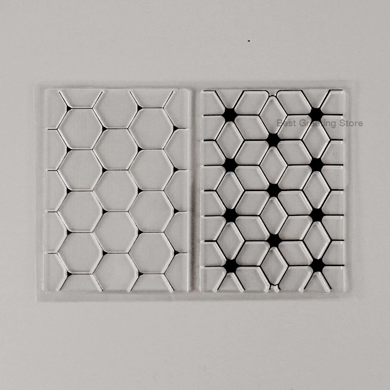 Eno Pozdrav Geometrické honeycomb pečiatky pozadí jasné známky scrapbooking cardmaking crafting pečiatok Obrázok 0