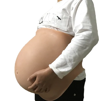 Dvojičky 8~10 mesiacov falošné tehotné brucho silikónové detská bump realistické super veľké 7900g