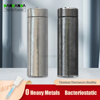 PANPANDA dvojnásobok čistého titánu vákuovou izoláciou termosky 300 ml / 450ml malou kapacitou zdravie ľahký titánu thermoses