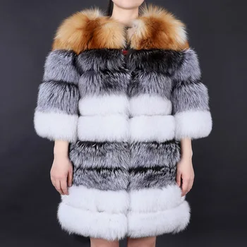 skutočné kožušinový kabát prírodné kožušiny bunda dlhé ženské zime teplé, kožené líška srsť srsť vysokej kvality kožušiny načechraný bunda ženy 2020
